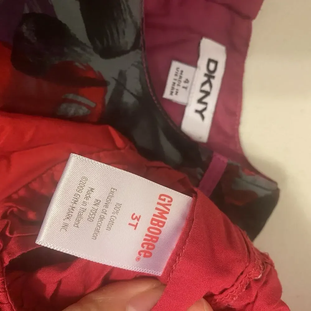 Girls Dress Sz 3-4 Toddler Gymboree DKNY Red Black Floral Holiday Christmas Lot2